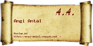 Angi Antal névjegykártya